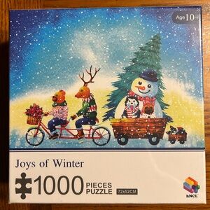 Joys of Winter 1000-Piece Puzzle - Blue and White